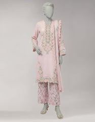 PINK LAWN EMBROIDERED UNSTITCHED 3PC