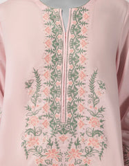 PINK LAWN EMBROIDERED STITCHED 3PC