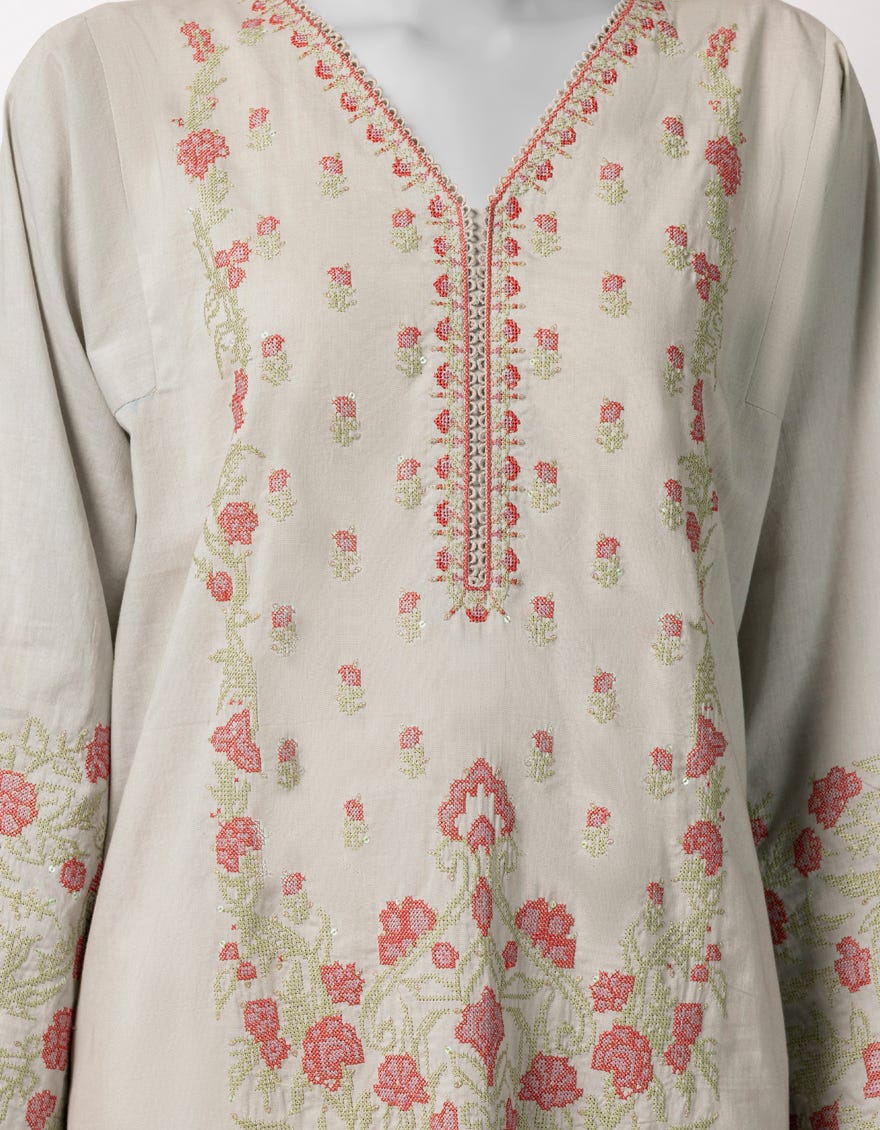 GREY LAWN EMBROIDERED UNSTITCHED 3PC