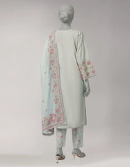 GREY LAWN EMBROIDERED STITCHED 3PC
