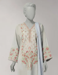 GREY LAWN EMBROIDERED STITCHED 3PC