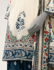 OFF WHITE LAWN DIGITAL PRINTED STITCHED 3PC