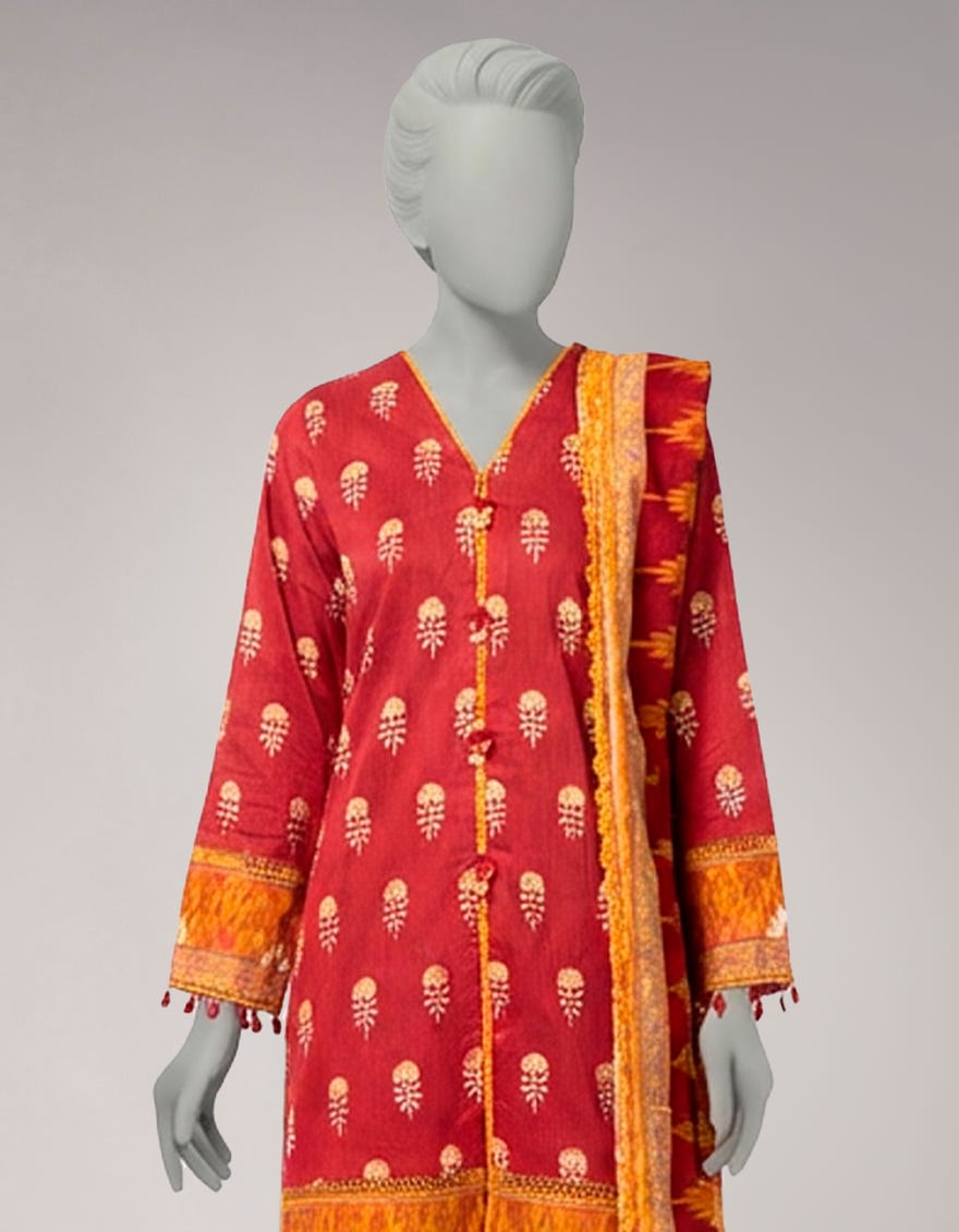 MULTICOLOR LAWN PRINTED UNSTITCHED 3PC