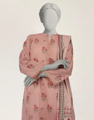 PINK LAWN DIGITAL PRINTED STITCHED 3PC