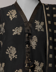 BLACK JACQUARD DYED UNSTITCHED 3PC