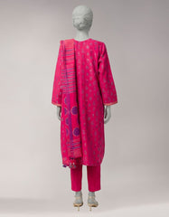 PINK JACQUARD DYED UNSTITCHED 3PC