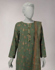 GREEN JACQUARD DYED UNSTITCHED 3PC