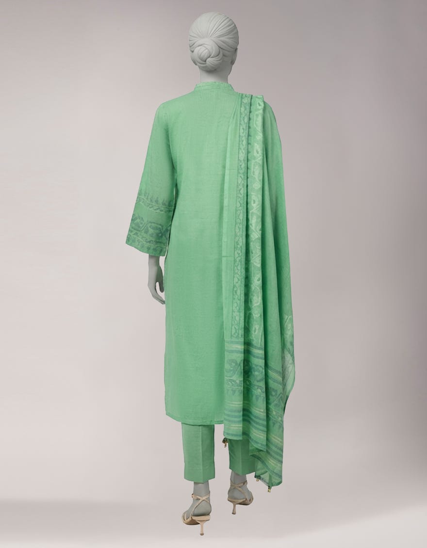 GREEN LAWN SHIMMER UNSTITCHED 3PC