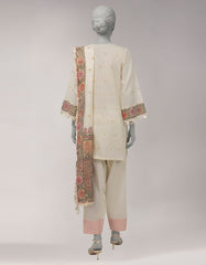 CREAM JACQUARD SHIMMER UNSTITCHED 3PC