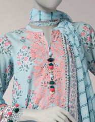 BLUE LAWN EMBROIDERED UNSTITCHED 3PC