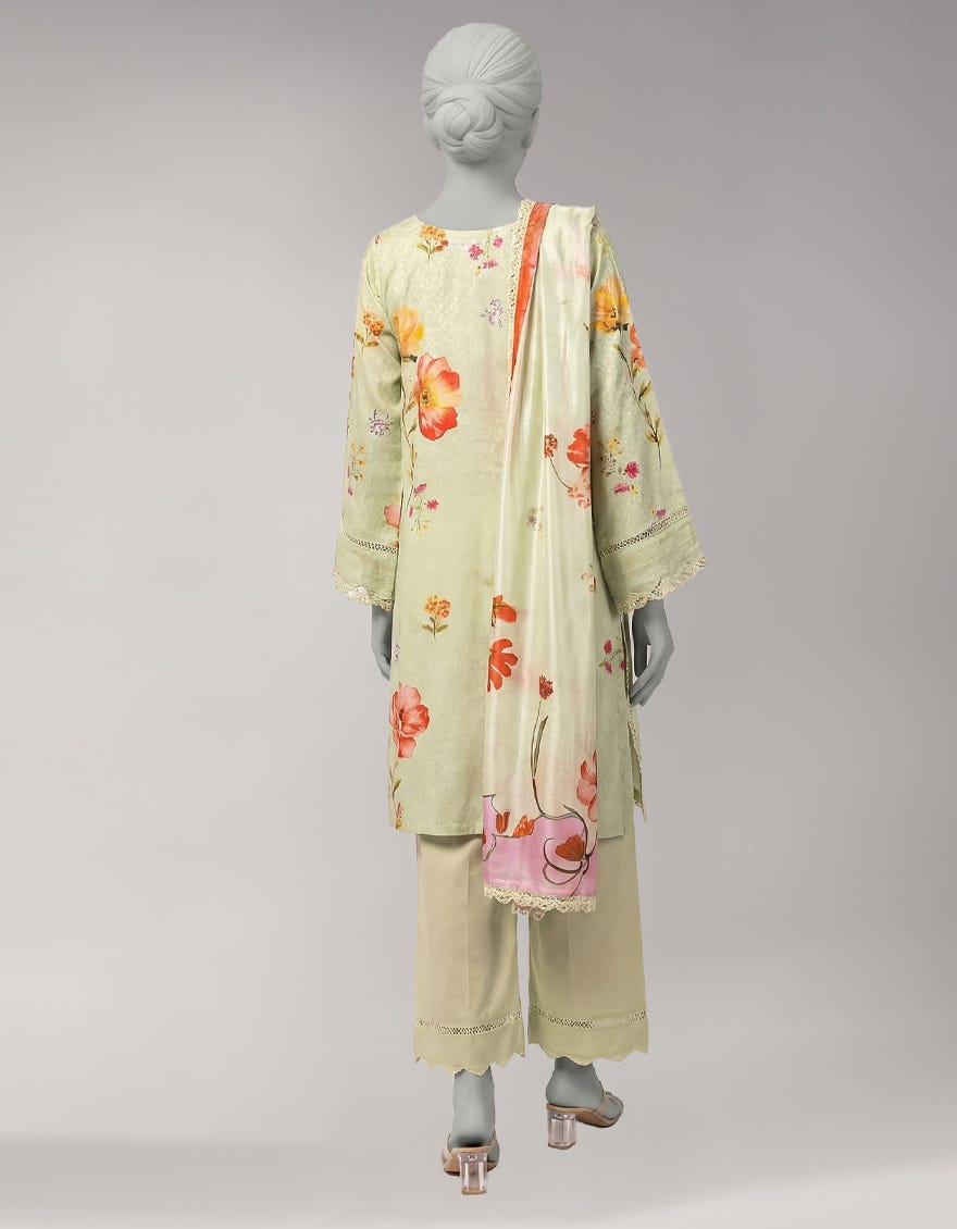 MULTICOLOR DOBBY EMBROIDERED UNSTITCHED 3PC
