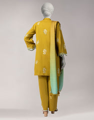 GREEN DORIA EMBROIDERED UNSTITCHED 3PC