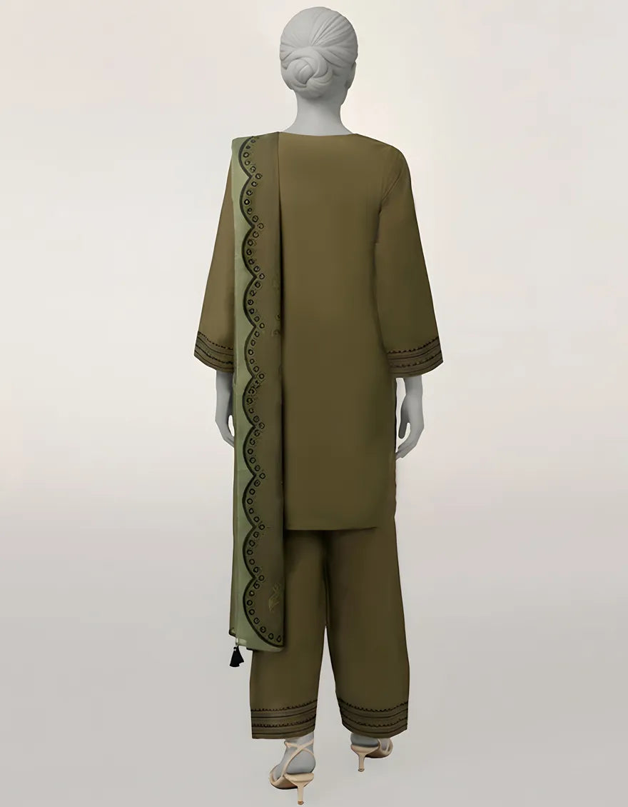 GREEN LAWN EMBROIDERED STITCHED 3PC