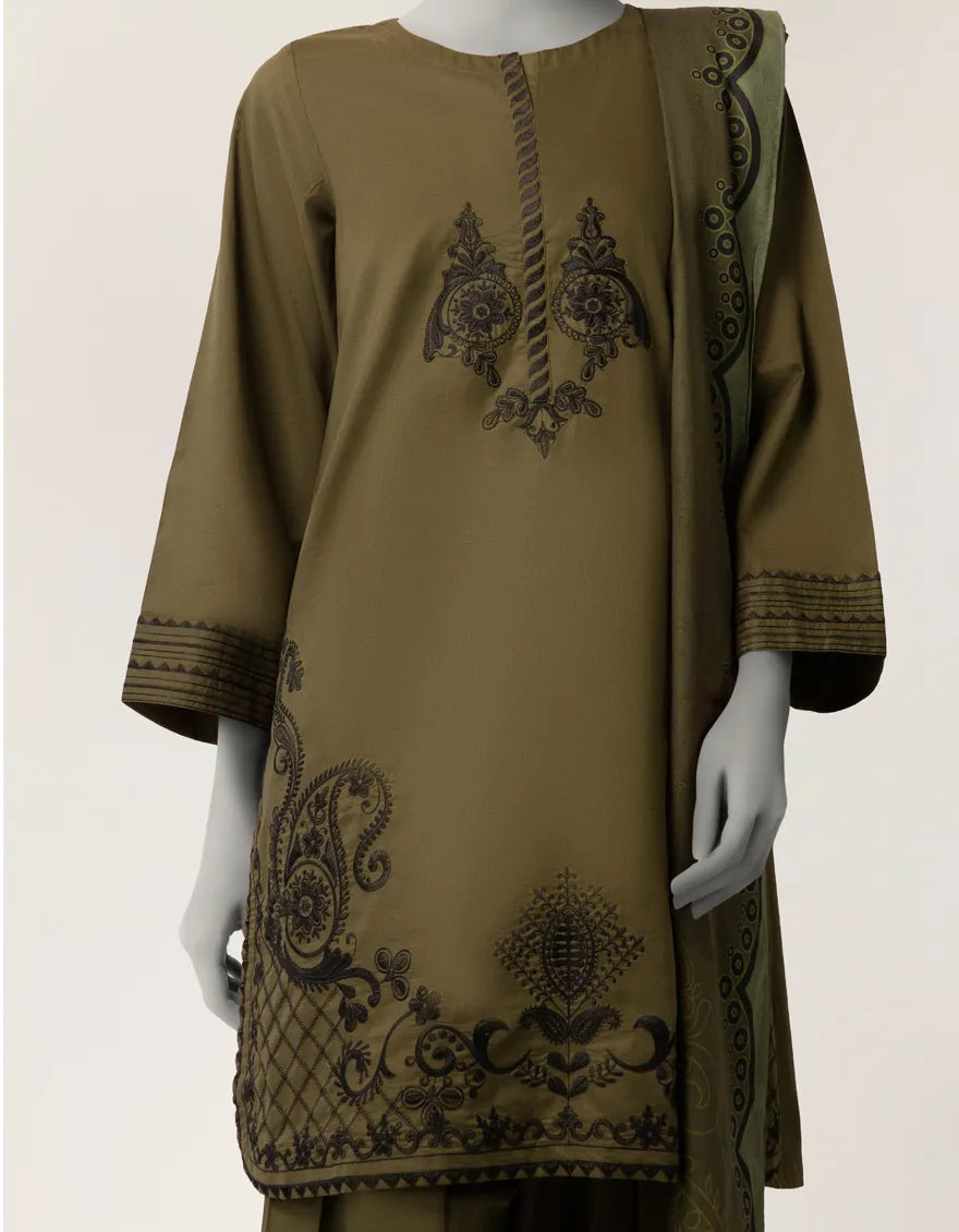 GREEN LAWN EMBROIDERED STITCHED 3PC