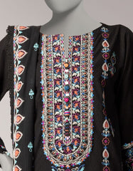 BLACK DORIA EMBROIDERED UNSTITCHED 3PC