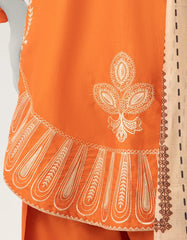 RUST LAWN EMBROIDERED STITCHED 3PC