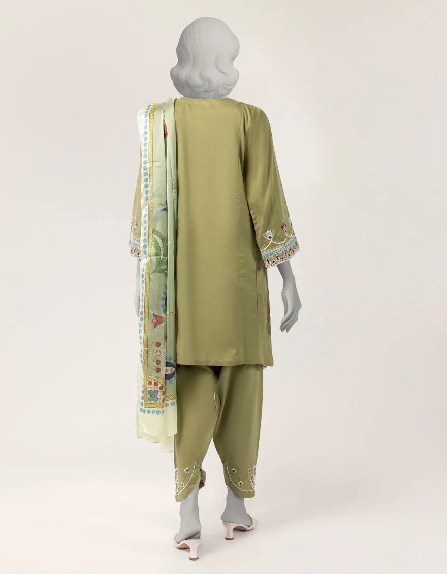 GREEN LAWN EMBROIDERED STITCHED 3PC