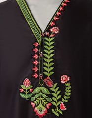 BLACK LAWN EMBROIDERED STITCHED 3PC