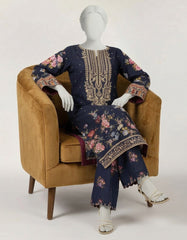 BLUE RAW SILK EMBROIDERED CO-ORD SET