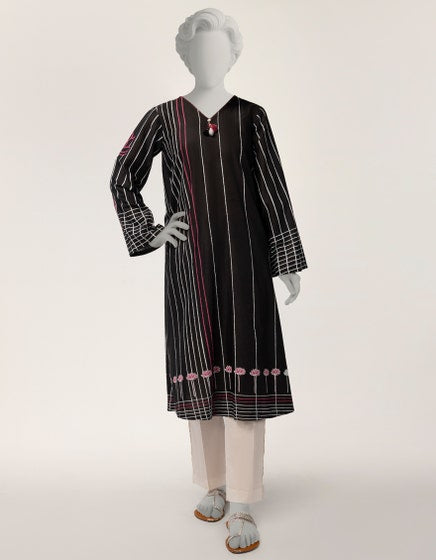 BLACK LAWN PRINTED KURTI