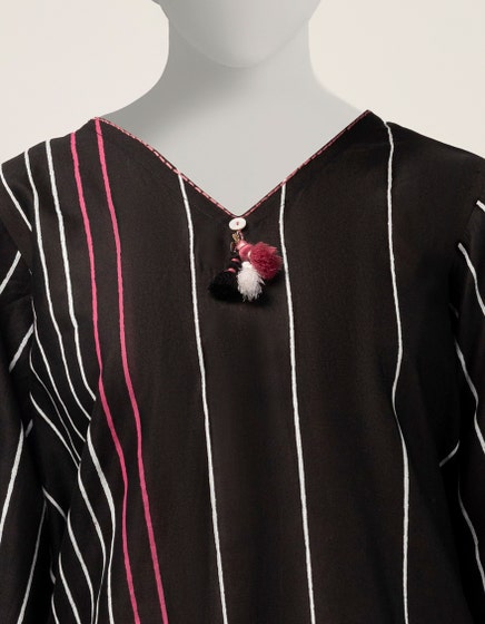 BLACK LAWN PRINTED KURTI