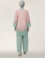 PINK LAWN EMBROIDERED STITCHED 3PC