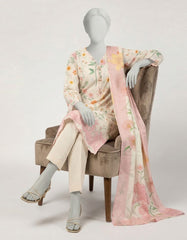 OFF WHITE LAWN EMBROIDERED STITCHED 3PC