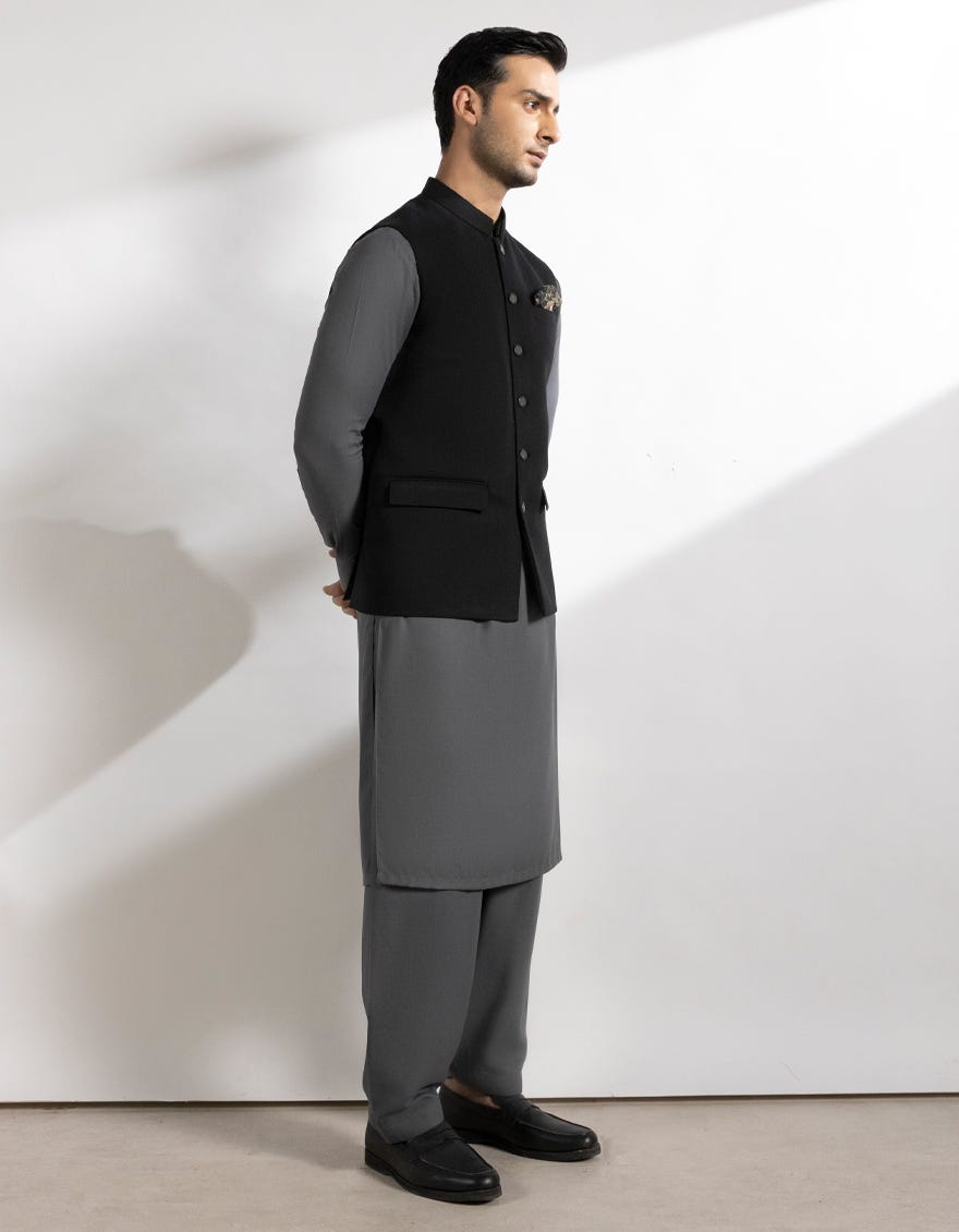 GREY WAISTCOAT | JJVC-27385-R5