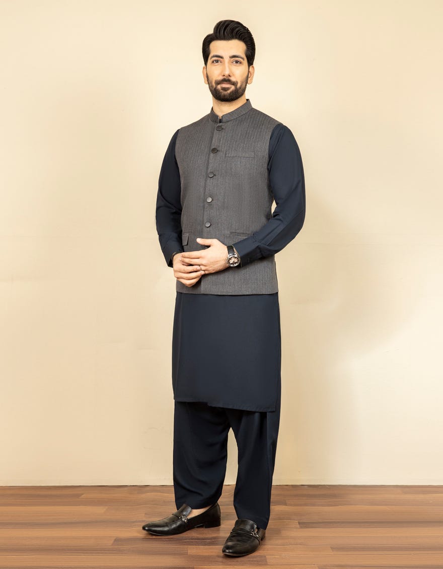 GREY WAISTCOAT | JJVC-27385-R3