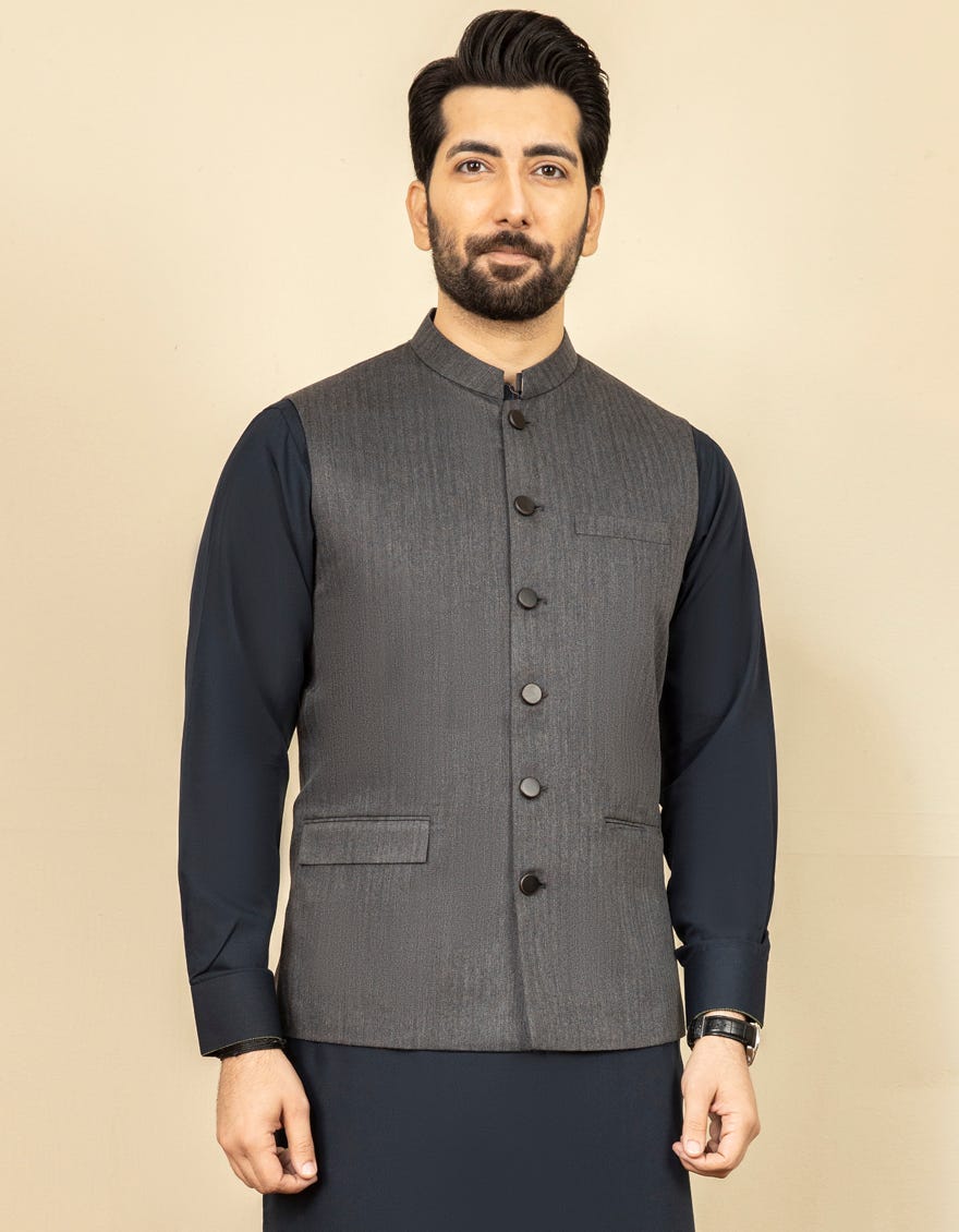 GREY WAISTCOAT | JJVC-27385-R3