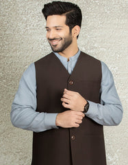 CHOCOLATE BROWN WAISTCOAT | JJVC-27426