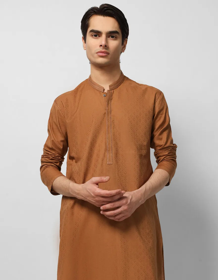 ALMOND COTTON CASUAL KURTA