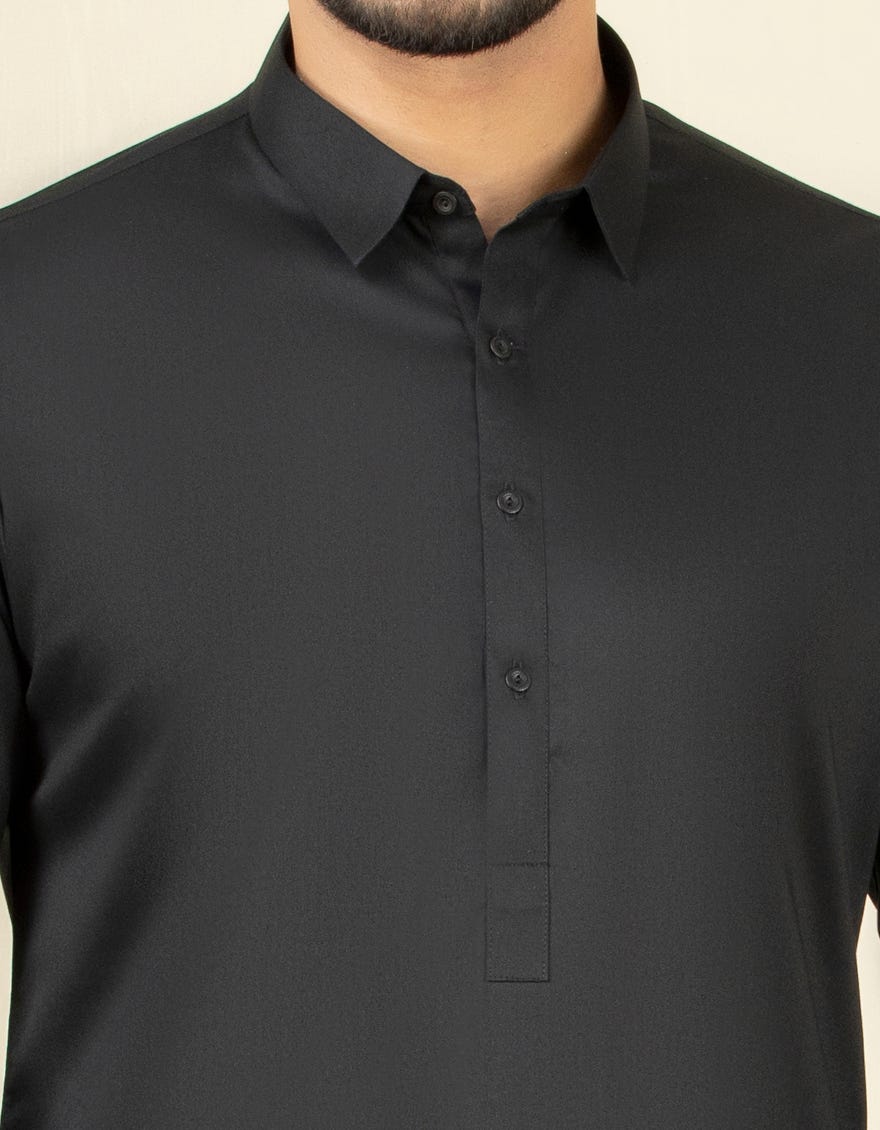 BLACK BLENDED KAMEEZ SHALWAR | JJKS-S-30729-R18-AP
