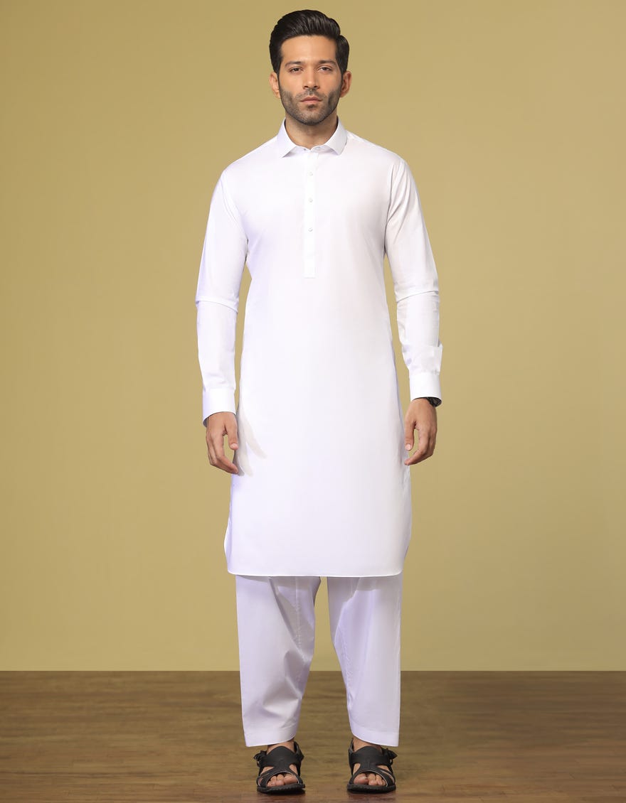 WHITE COTTON KAMEEZ SHALWAR | JJKS-S-30731-R11-AP