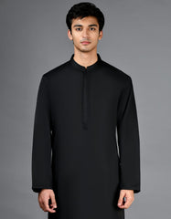 BLACK BLENDED CASUAL KURTA TROUSERS