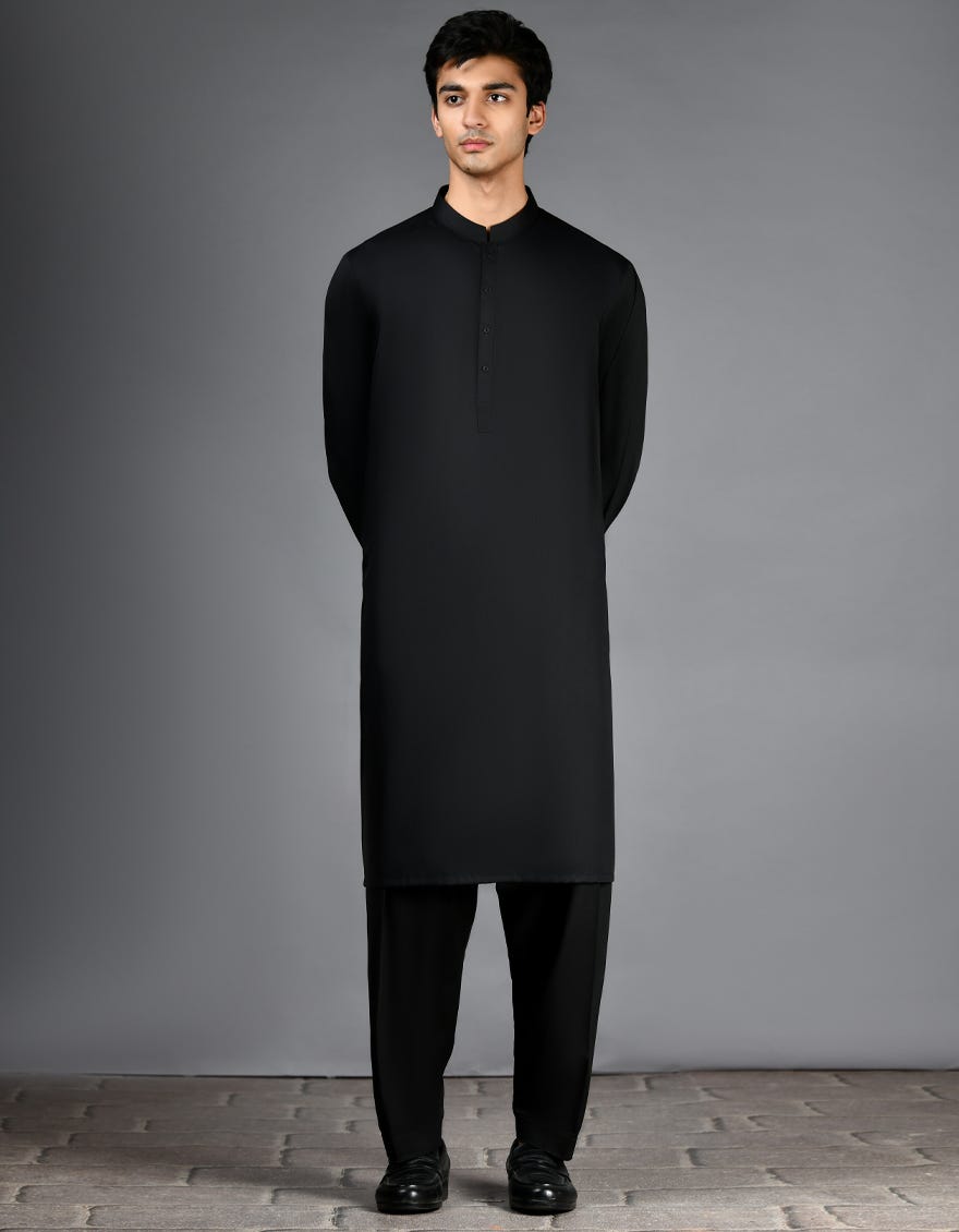 BLACK BLENDED CASUAL KAMEEZ SHALWAR