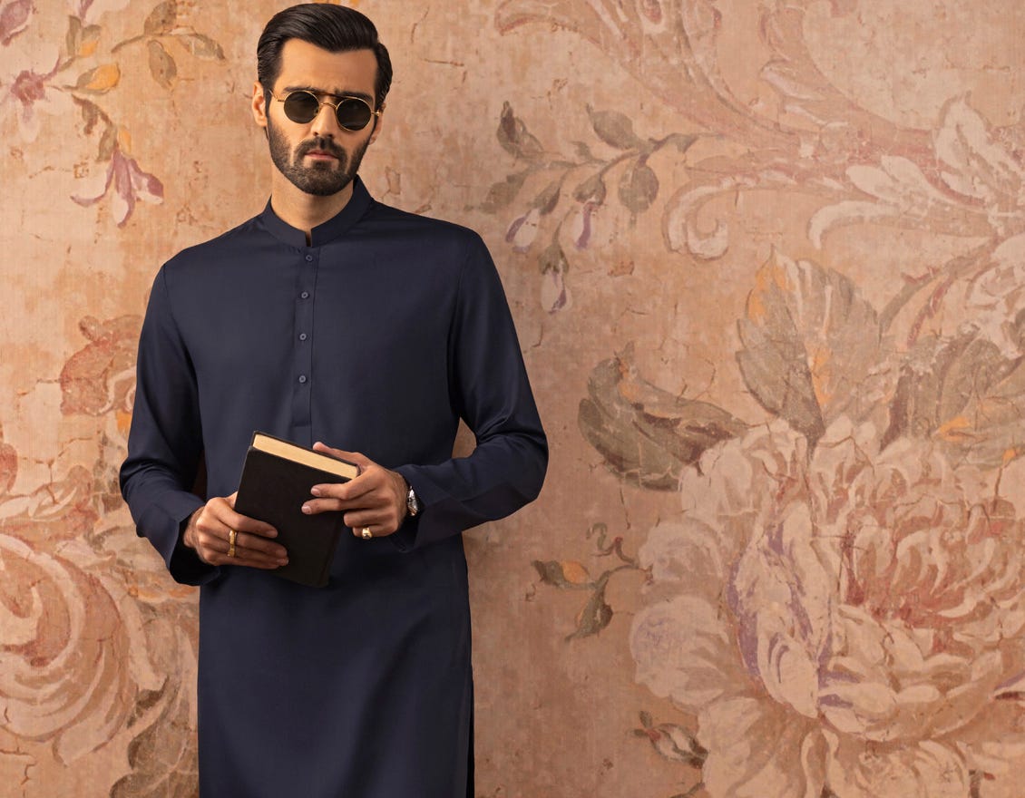 BLUE BLENDED KAMEEZ SHALWAR | JJKS-S-30780-R14-AP