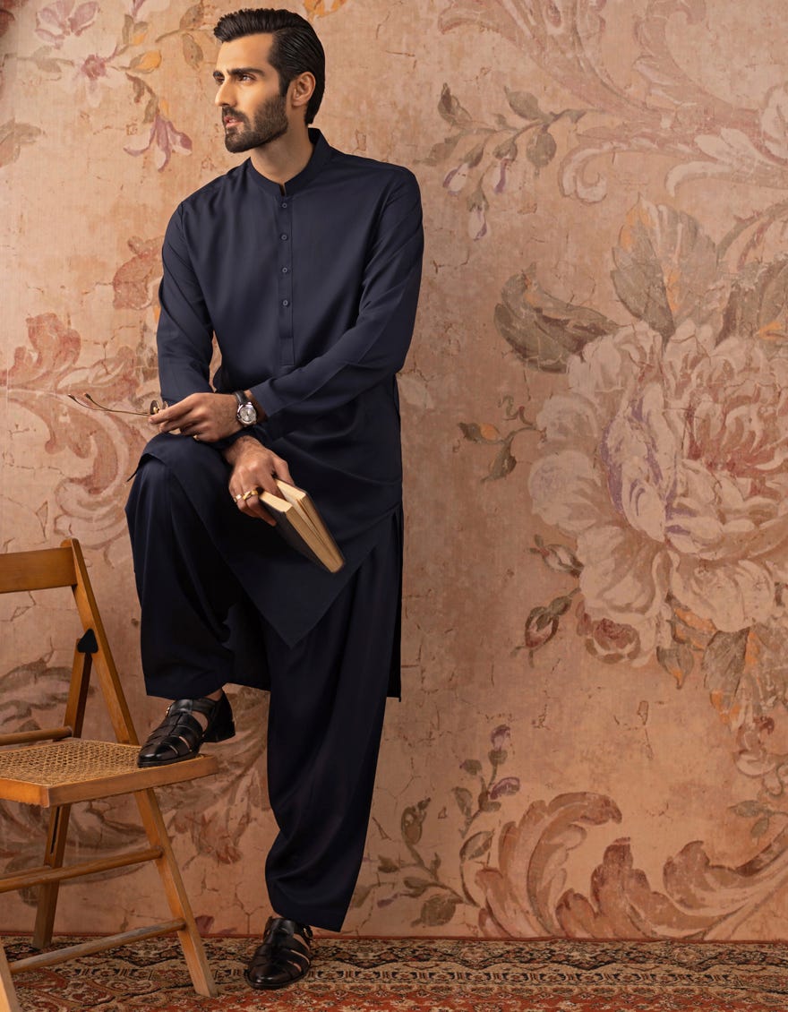 BLUE BLENDED KAMEEZ SHALWAR | JJKS-S-30780-R14-AP