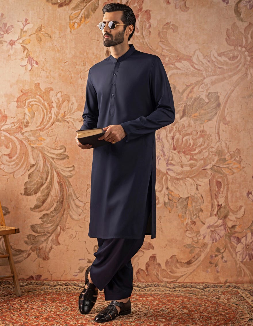 BLUE BLENDED KAMEEZ SHALWAR | JJKS-S-30780-R14-AP