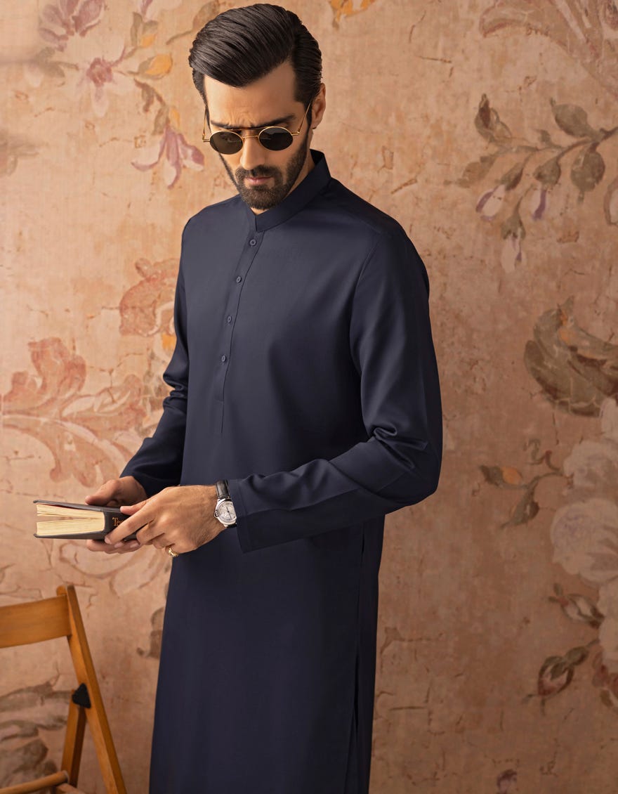 BLUE BLENDED KAMEEZ SHALWAR | JJKS-S-30780-R14-AP