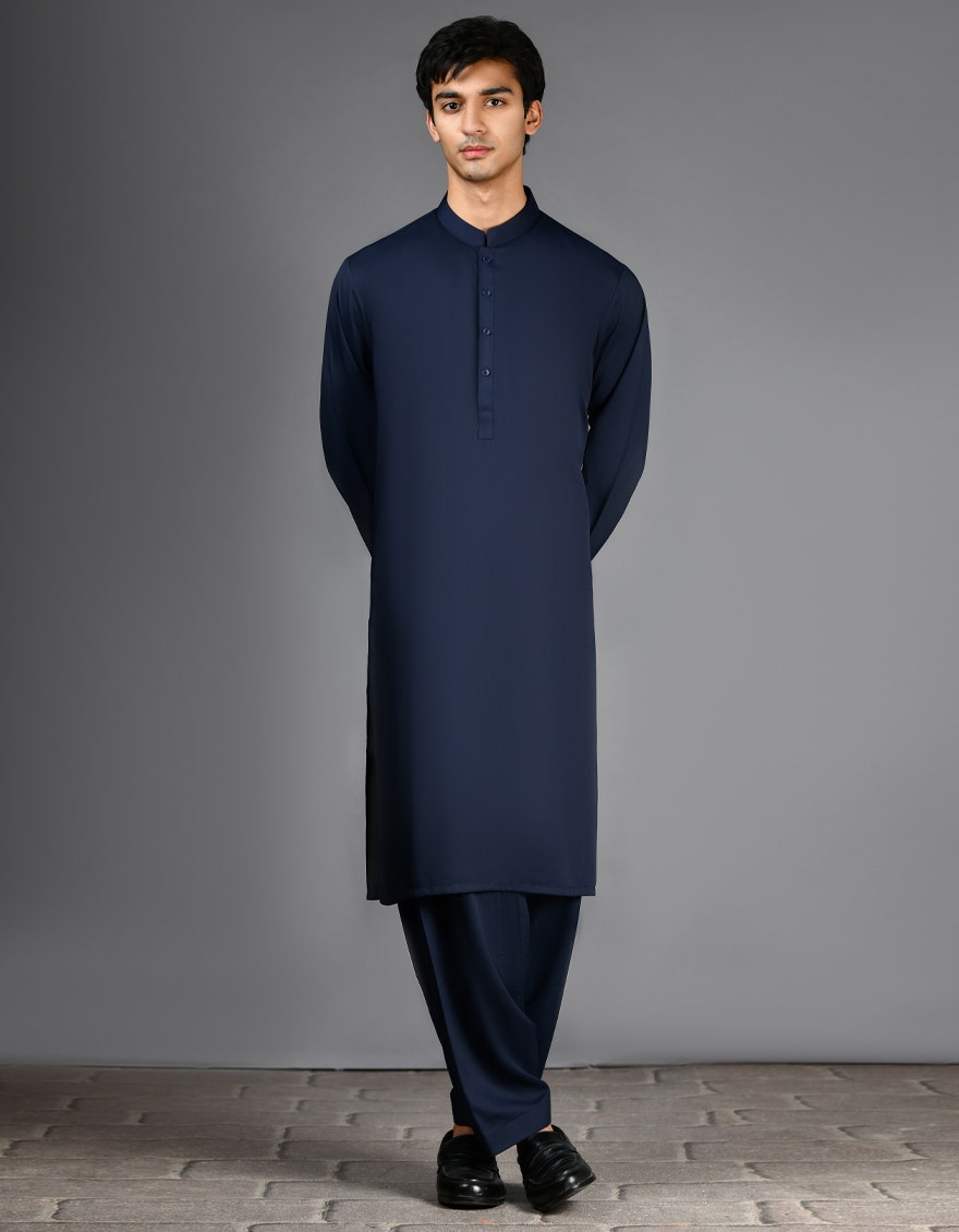 NAVY BLUE CASUAL KAMEEZ SHALWAR