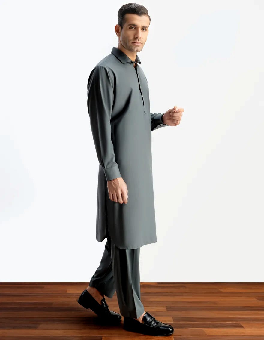 GREY BLENDED KAMEEZ SHALWAR | JJKS-S-30820-R14