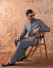 GREY BLENDED KAMEEZ SHALWAR | JJKS-S-30821-R13-AP