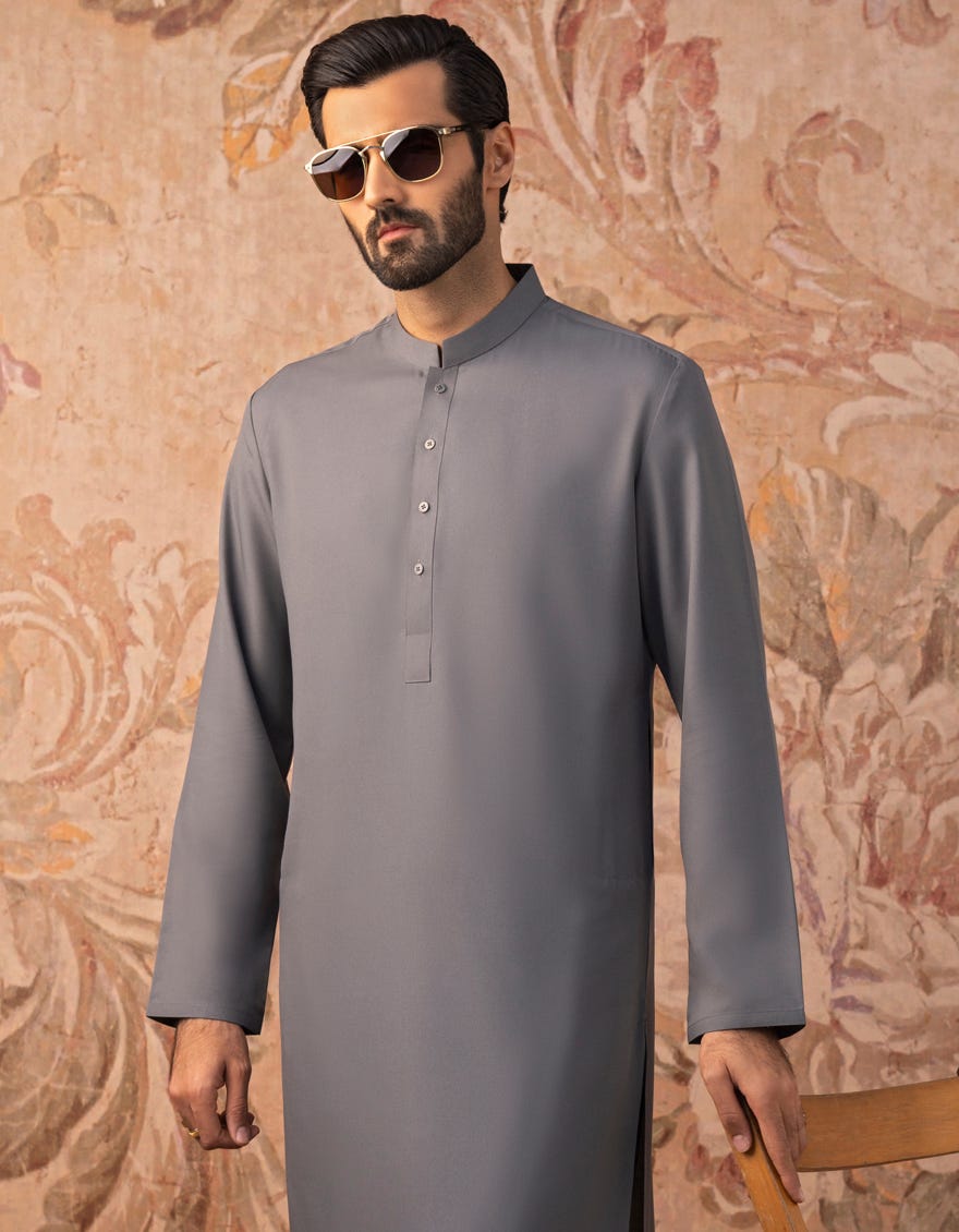 GREY BLENDED KAMEEZ SHALWAR | JJKS-S-30821-R14