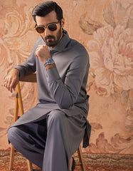 GREY BLENDED KAMEEZ SHALWAR | JJKS-S-30820-R13-AP
