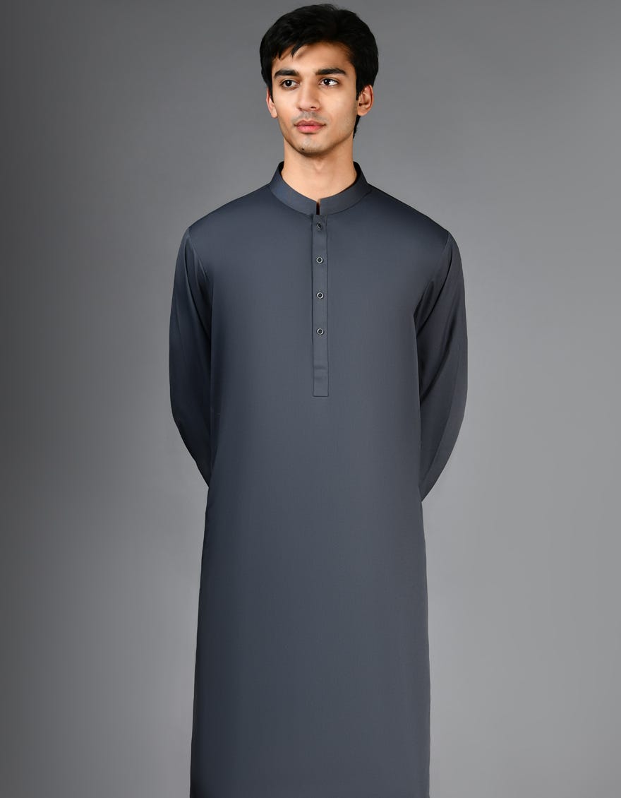 GREY BLENDED CASUAL KAMEEZ SHALWAR