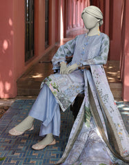 BLUE LAWN EMBROIDERED UNSTITCHED 3PC | JLAWN-S-25-3088
