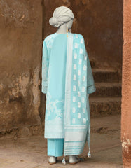 BLUE JACQUARD DYED UNSTITCHED 3PC | JLAWN-S-25-3216