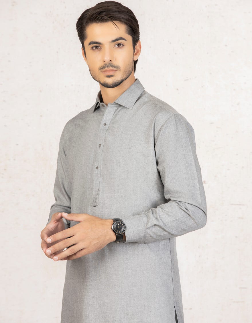 GREY BLENDED KAMEEZ SHALWAR | JJKS-W-32512