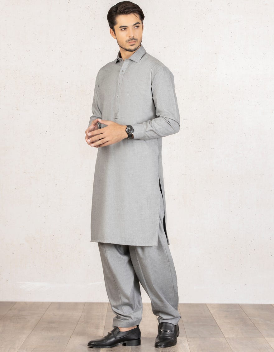 GREY BLENDED KAMEEZ SHALWAR | JJKS-W-32512